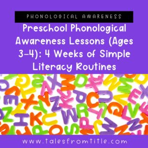 Preschool Phonological Awareness Lessons (Ages 3–4): 4 Weeks of Simple Literacy Routines